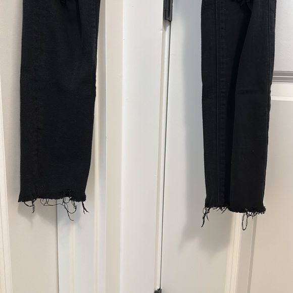 Black Express Cropped Jegging with Raw Hem and Ripped Knees - Picture 3 of 5